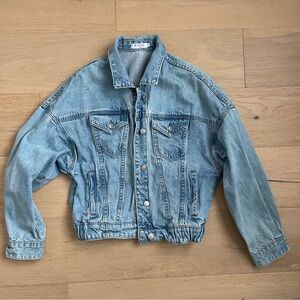 Dissh denim oversized bomber jacket